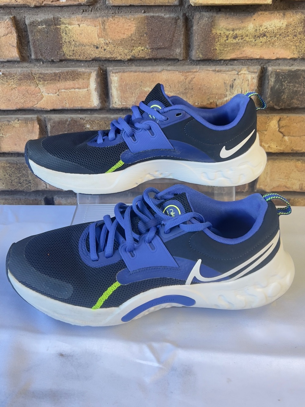 Nike Kids Navy, Royal Blue & Lime Accent Sneakers